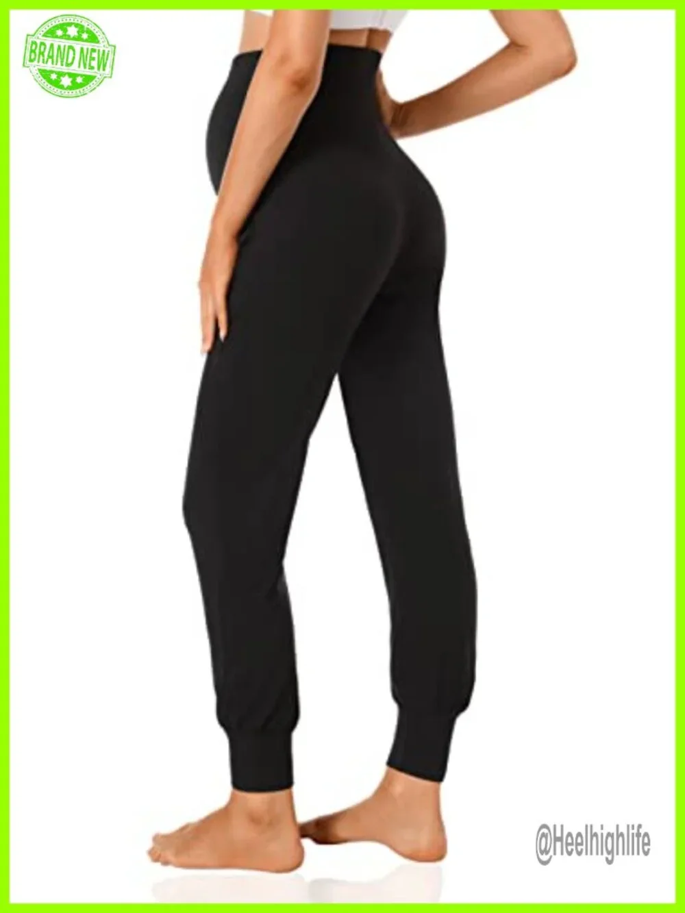 Maternity Joggers Pregnancy Sweatpants High Waist Overbump Lounge Athletic